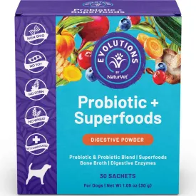 15% OFF: NaturVet Evolutions Probiotic   Superfoods Supplement Powder For Dogs 30pc
