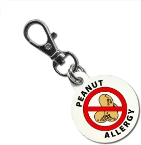 Allergic No Peanuts Allergy Medical Alert 1.25 Inch Round Aluminum Dog Tag