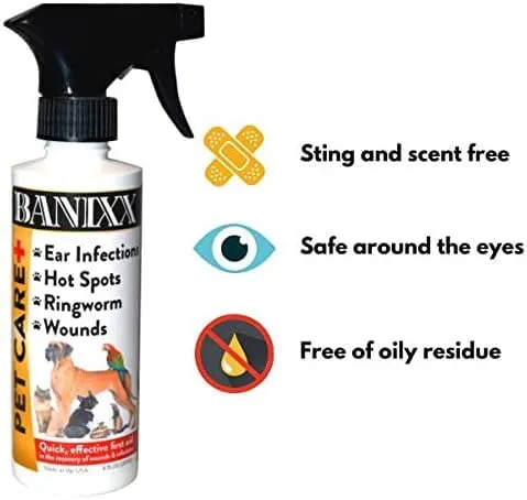 Banixx Pet Care Spray Dog Wound Care - 8 Oz
