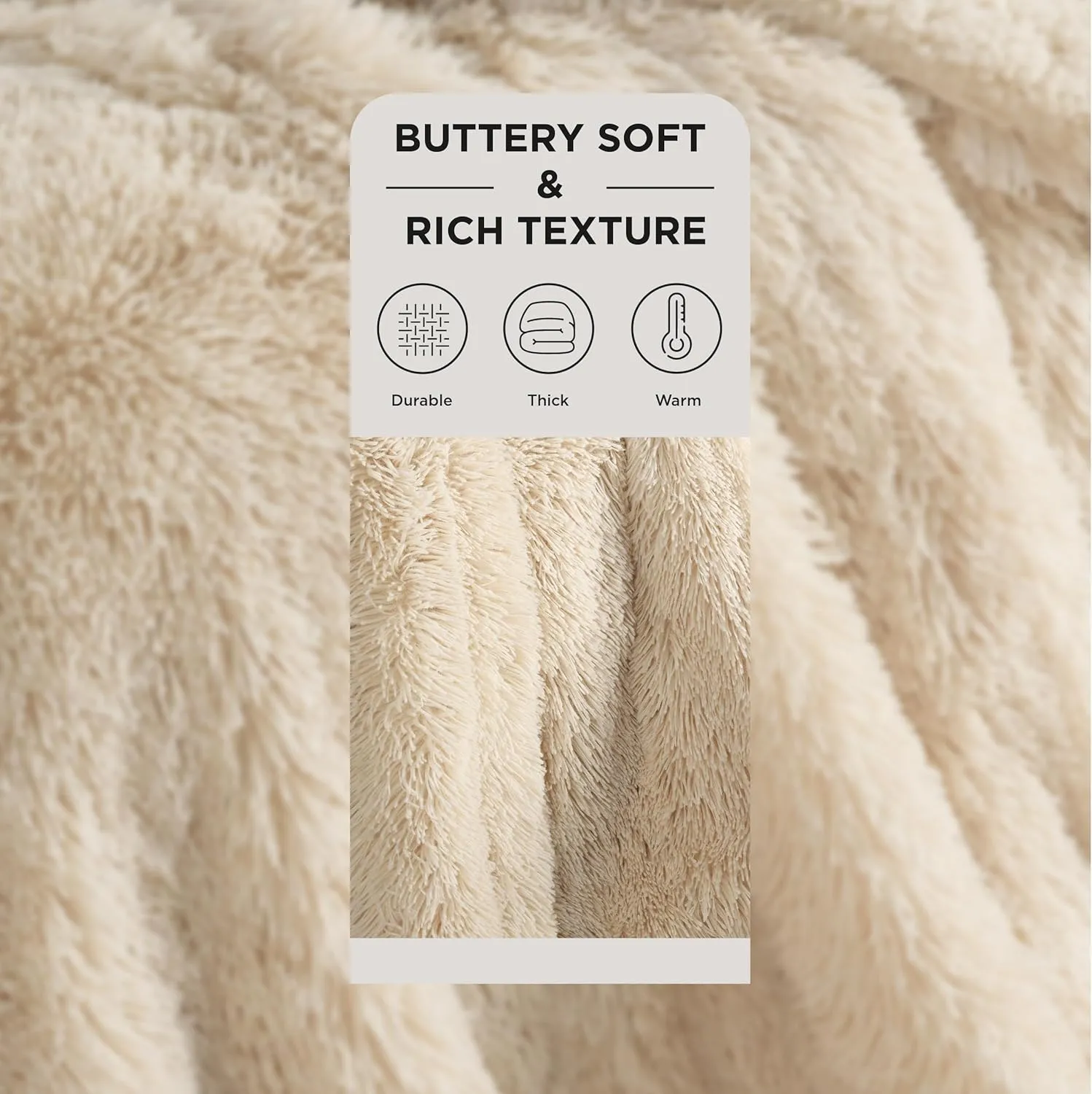 Bedsure Fluffy Beige Throw Blanket Gifts for Women, Kids, Soft Fleece Cozy Fuzzy Sherpa Plush Warm Minky Thick Faux Fur Throws for Couch, Bed, Beige Decor House Blanket Gifts for Mom Dad, 50x60