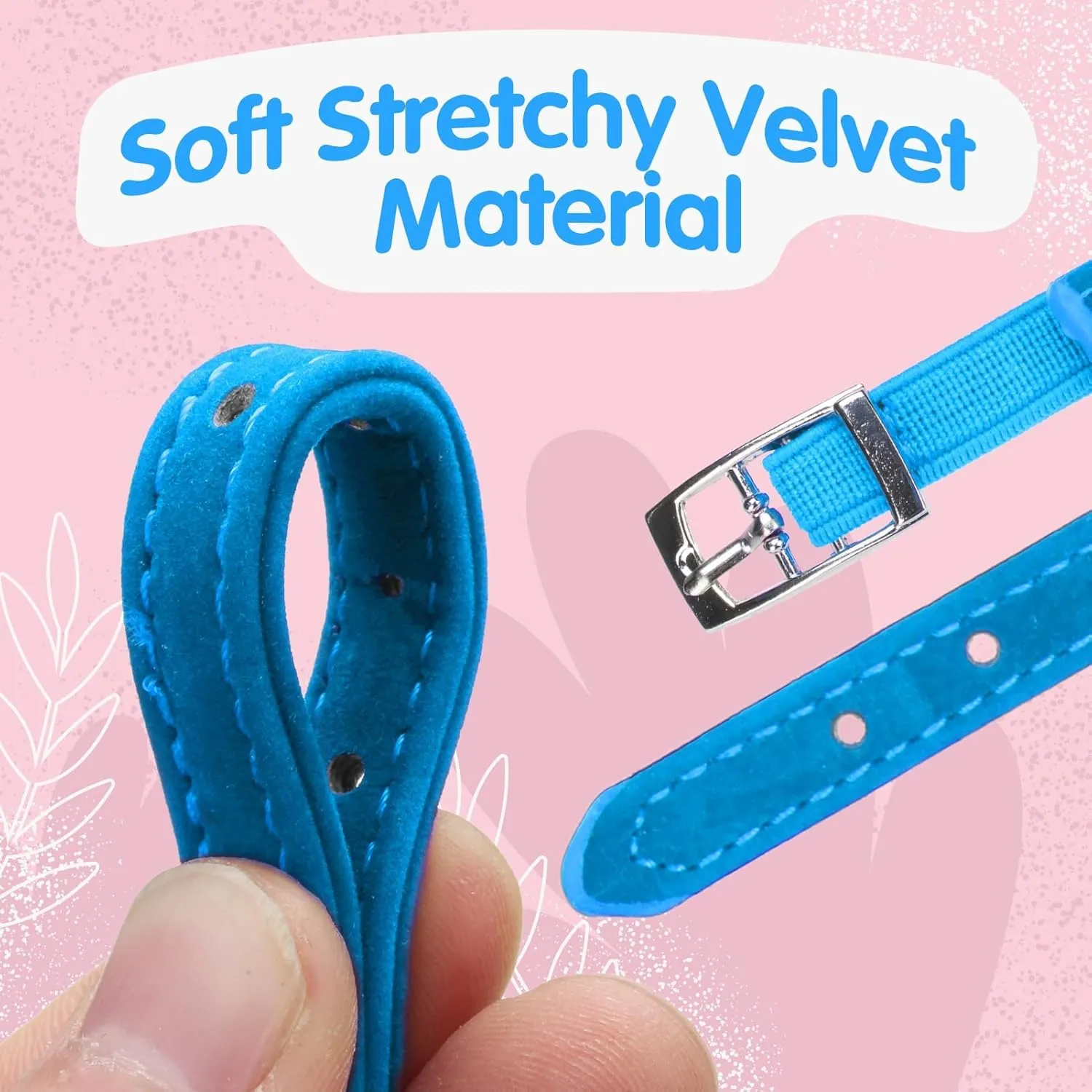 BINGPET Diamond Cat Collar,Adjustable Soft Velvet Leather Safe Kitten Collar with Crystal Heart Charm and Bells,Girl Boy Bling Stylish Cat Collars with Safety Elastic (Blue, Neck Girth 8"-10")