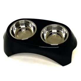 Black Elevated Double Bowl Set