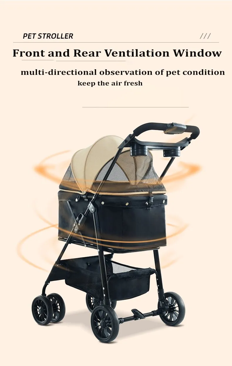 BNDC 102 Pram & Stroller For Dogs & Cats (Khaki)