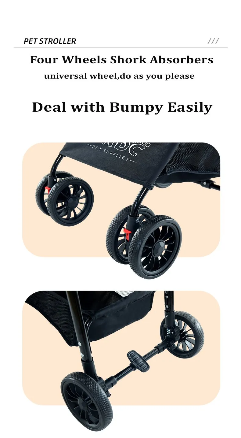 BNDC 102 Pram & Stroller For Dogs & Cats (Khaki)