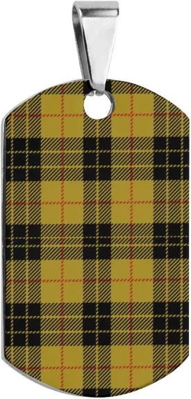 Clan Macleod Scottish Tartan Plaid Pet ID Tag Personalized Stainless Steel Dog Tags Funny Printed Cat Collar Tags Accessories