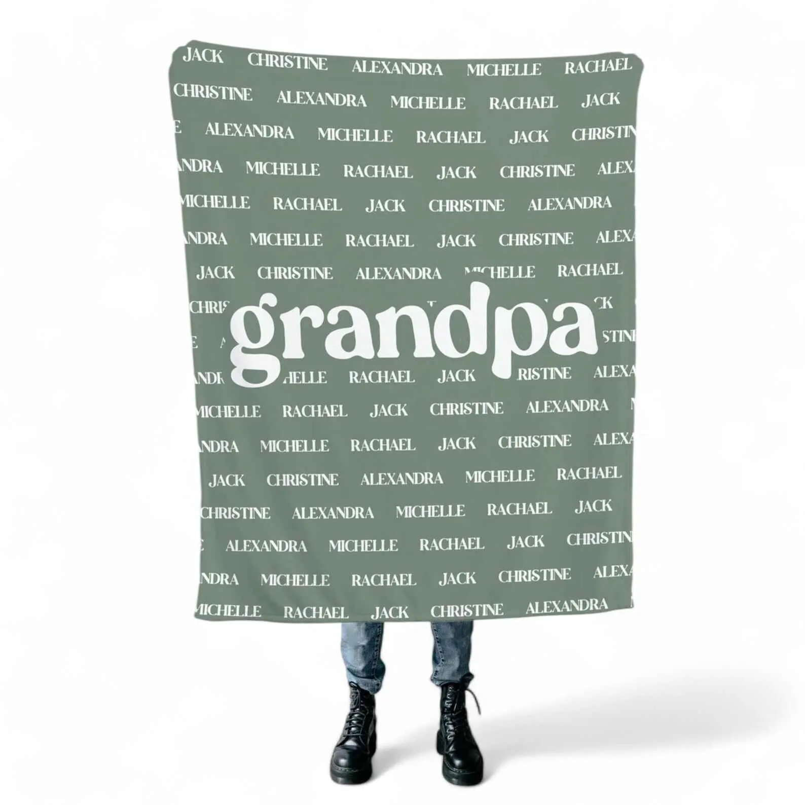 Custom Name Blanket with Family Names - Personalized Gift for Loved Ones