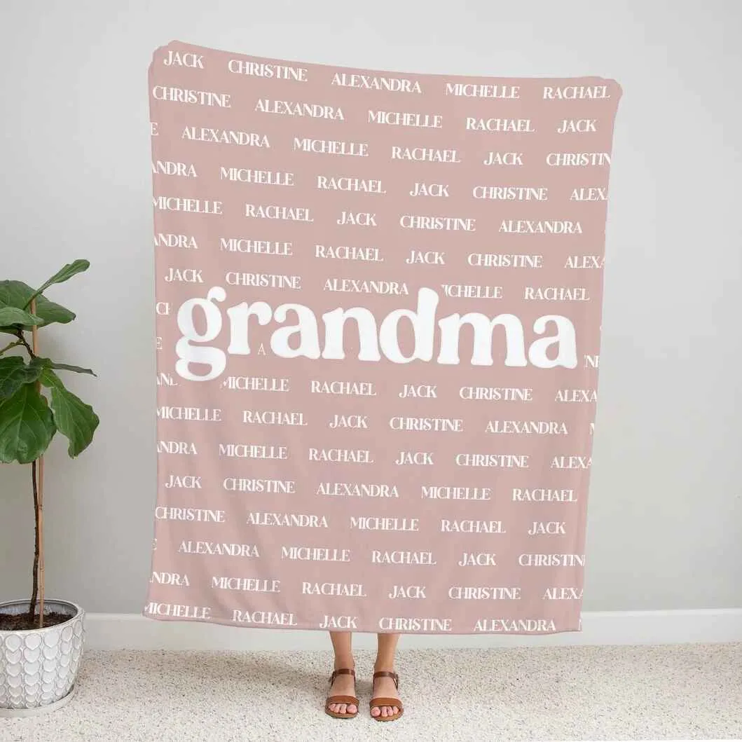 Custom Name Blanket with Family Names - Personalized Gift for Loved Ones