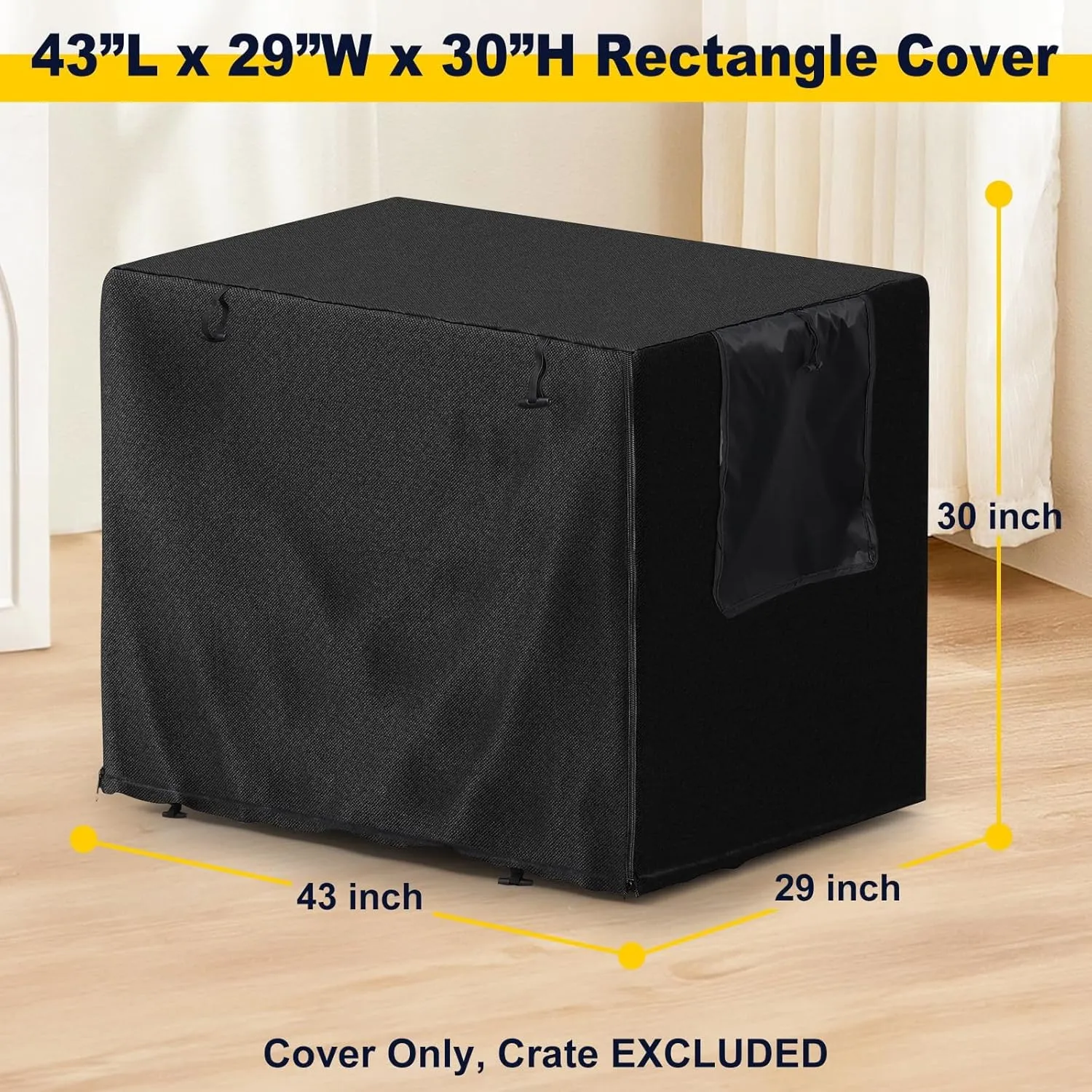 DEROFIT Dog Crate Cover for 43 Inches Wire Cage, 43L x 29W x 30H inch Heavy Duty Lattice Pet Kennel Covers for Medium Metal Crate, Heavy Duty Oxford Fabric, Machine Wash