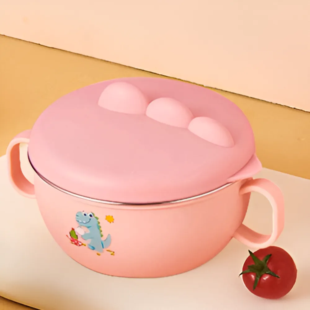 Dinosaur Shaped Double-Layer Insulation Thermal Bowl With Spoon My-625