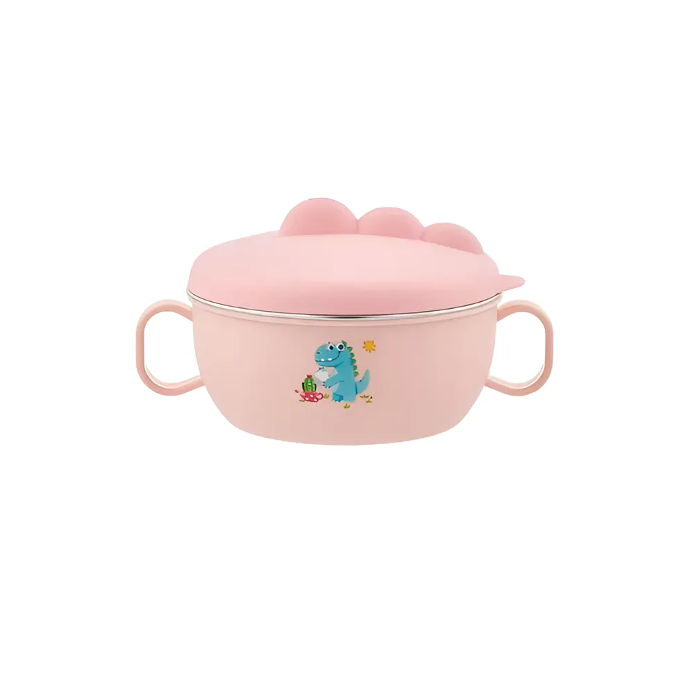 Dinosaur Shaped Double-Layer Insulation Thermal Bowl With Spoon My-625