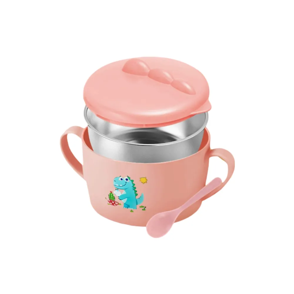 Dinosaur Shaped Double-Layer Insulation Thermal Bowl With Spoon My-625