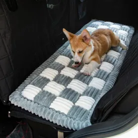 Dog Bed for Car, Large Travel Mattress, Non-Slip Washable Backseat Cover, Fits Hatchback/SUV/Trunk/Sedan (Grey&White, 24.8"x54")
