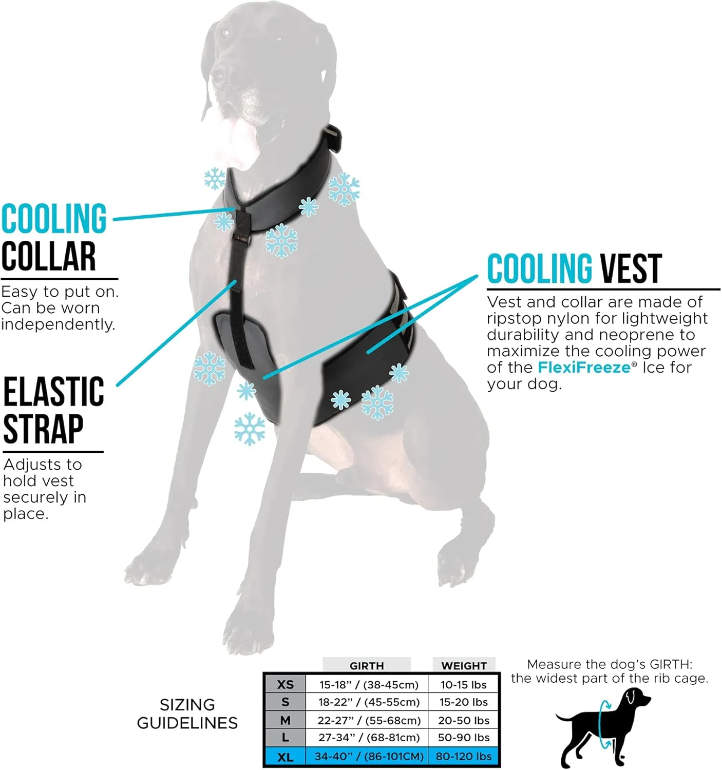 Dog Cooling Vest and Cooling Collar - Ice Vest for Dogs (XL)