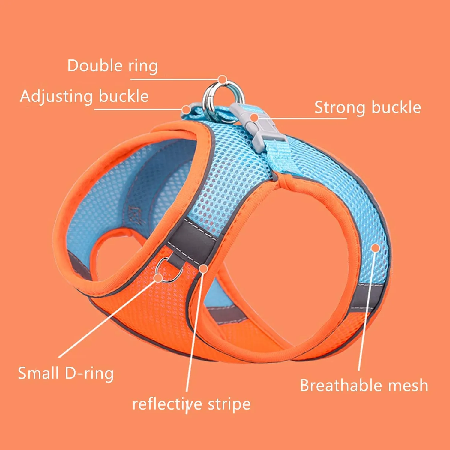 Dog Leash with Handle Soft Mesh Dog Harness and Leash Set for Walking Step Vest Harness Reflective Adjustable Leash Comfortable Dog Leash Dog Harness Neon