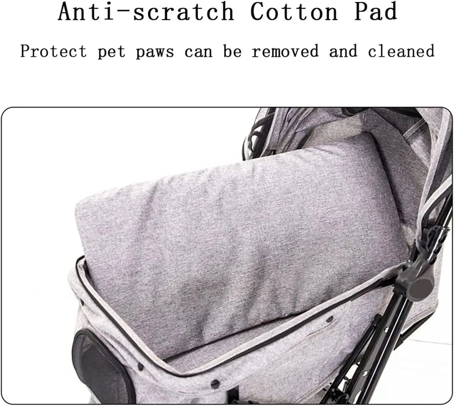 Dog Strollers for Medium Small Dogs 4 Wheel Cat/Dog Stroller Cheap Easy One-Hand Fold Reversible Push Handle Pet Stroller Puppy & Kitten Carrier with Stroller (Light Grey)