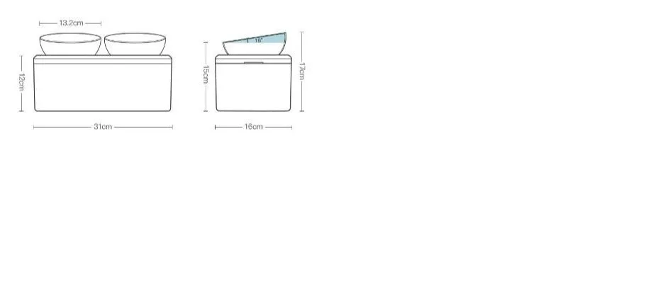 Double Pet Bowl Feeder with Storage Space