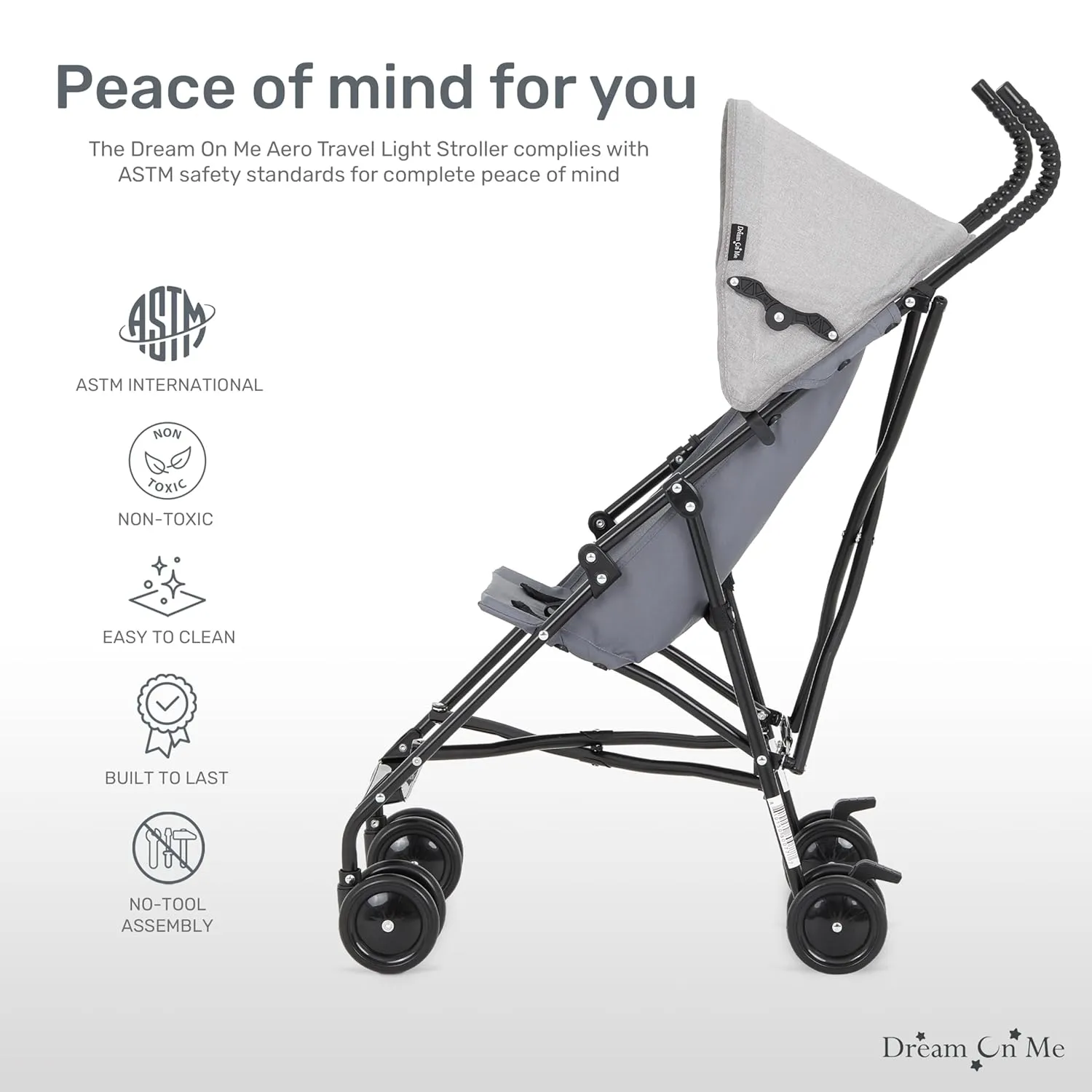 Dream On Me Aero Travel Lightweight Umbrella Stroller, Easy to Fold and Carry Travel Stroller, Adjustable and Removable Canopy