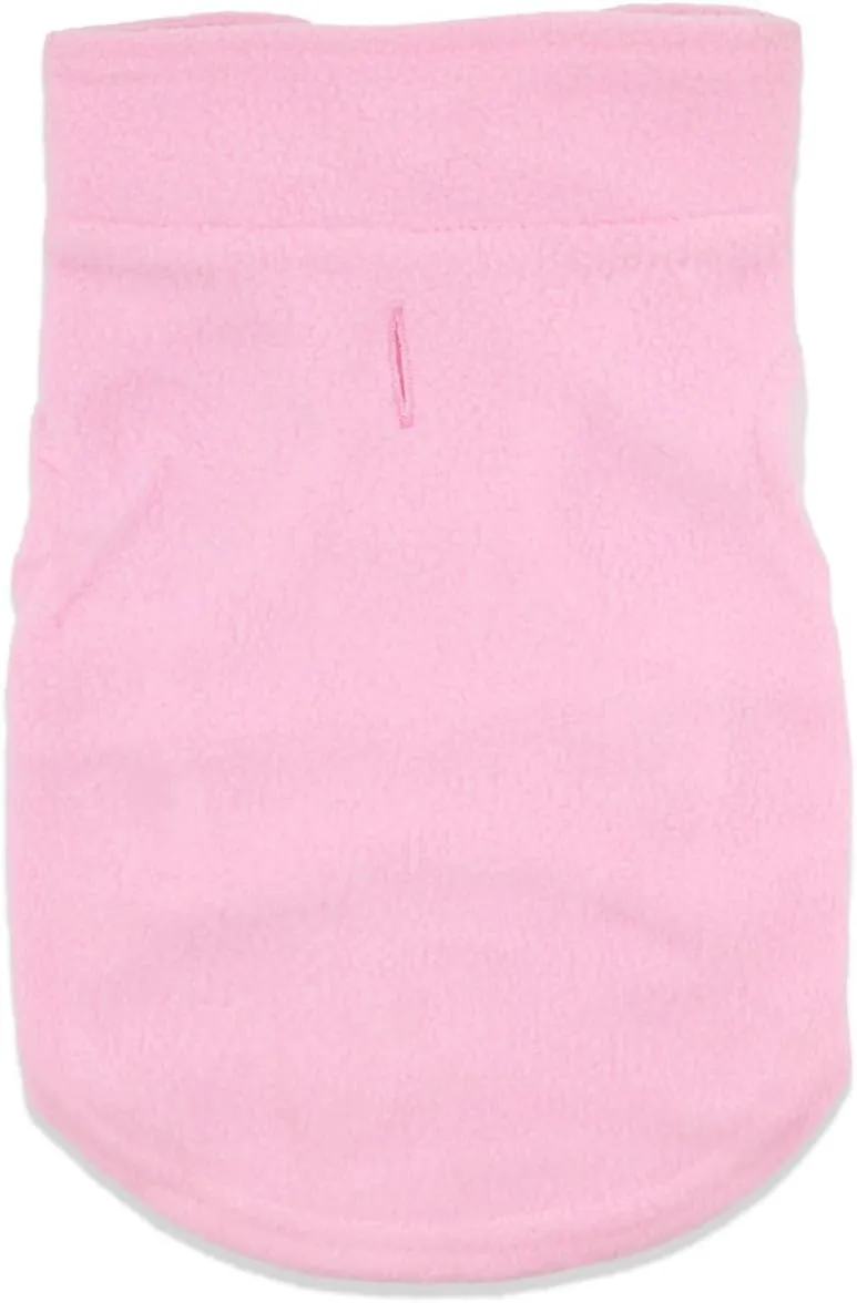 DroolingDog Cat Sweater Fleece Vest Lightweight Cat Clothes for Small Cats Only, Medium, Pink