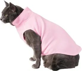 DroolingDog Cat Sweater Fleece Vest Lightweight Cat Clothes for Small Cats Only, Medium, Pink