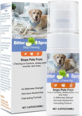 Effectively | Bitter Apple Spray for Dogs to Stop Chewing, NO Chew Spray for Dogs Protect The Safety of Furniture and Your Belongings, Prevent Licking Injuries Blue