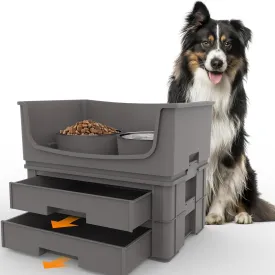 Elevated Adjustable Dog Bowl - Anti-Splash Raised Feeder with Non-Slip Base, Spill-Proof Height Adjustable Pet Food Bowls for Large Medium Small Dogs, Ergonomic Durable Stainless Steel Stand