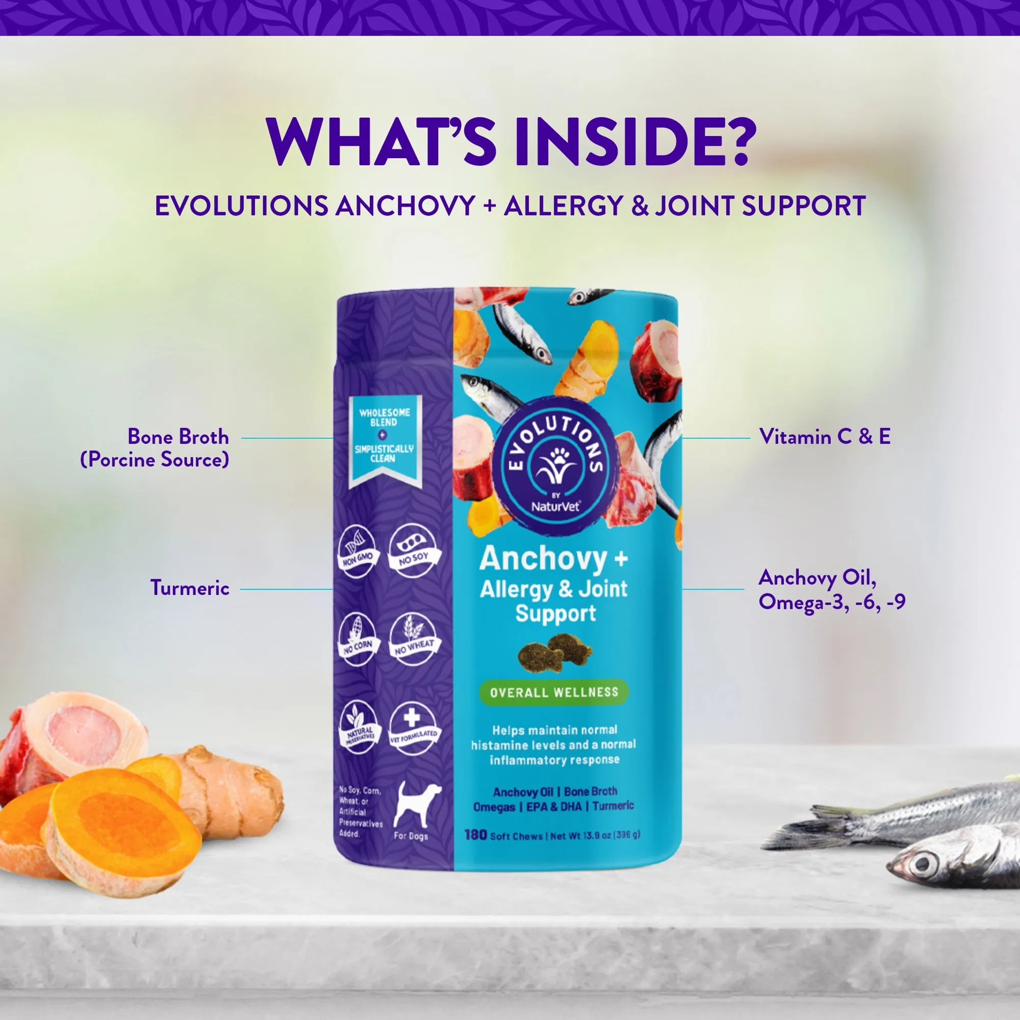 Evolutions - Anchovy   Allergy & Joint Support Soft Chews