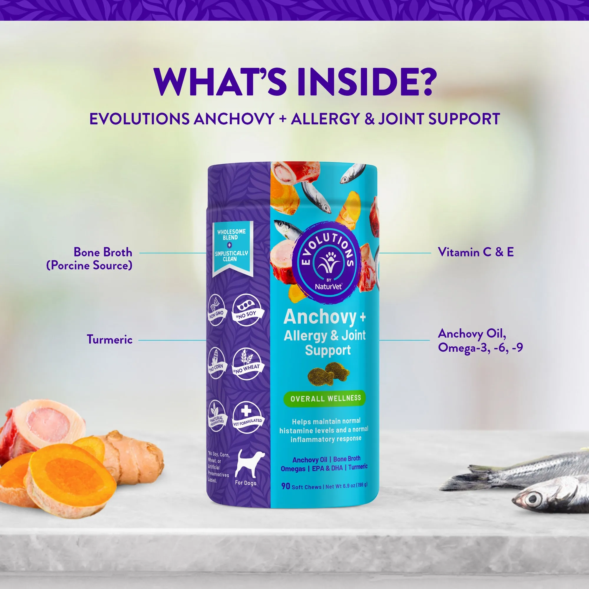 Evolutions - Anchovy   Allergy & Joint Support Soft Chews