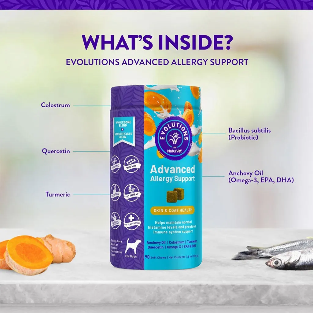 Evolutions by NaturVet Advanced Allergy Support Soft Chews for Dogs, 90 count