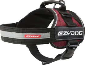 EzyDog Convert Dog Harness  Trail-Ready Rugged Harness for Walking, Hiking & Outdoors with Reflective Piping, Badge Attachment Points, Traffic handle, & Comfort Lining (XX-Large, Burgundy)