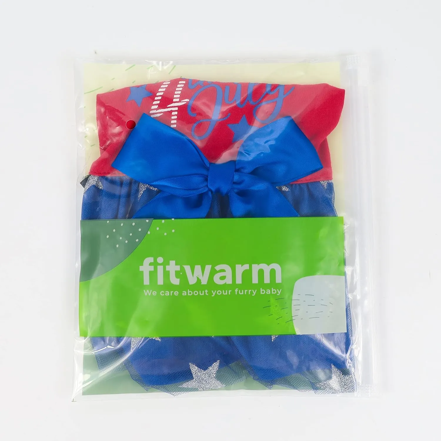 Fitwarm Happy 4th of July Dog Tulle Dress, Patriotic Dog Clothes for Small Dogs Girl, Red and White Star Pet Outfit, Red, Royal Blue, Medium