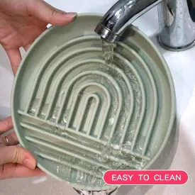 Food-Grade Silicone Pet Slow Feeder Bowl with Licking Mat, Anti-Choke Design for Dogs and Cats, Durable and Easy-to-Clean Feeding Bowl (Dark Grey)