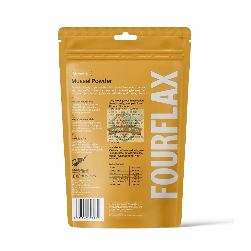 FourFlax Green Lipped Mussel Powder for Dogs and Cats 150g