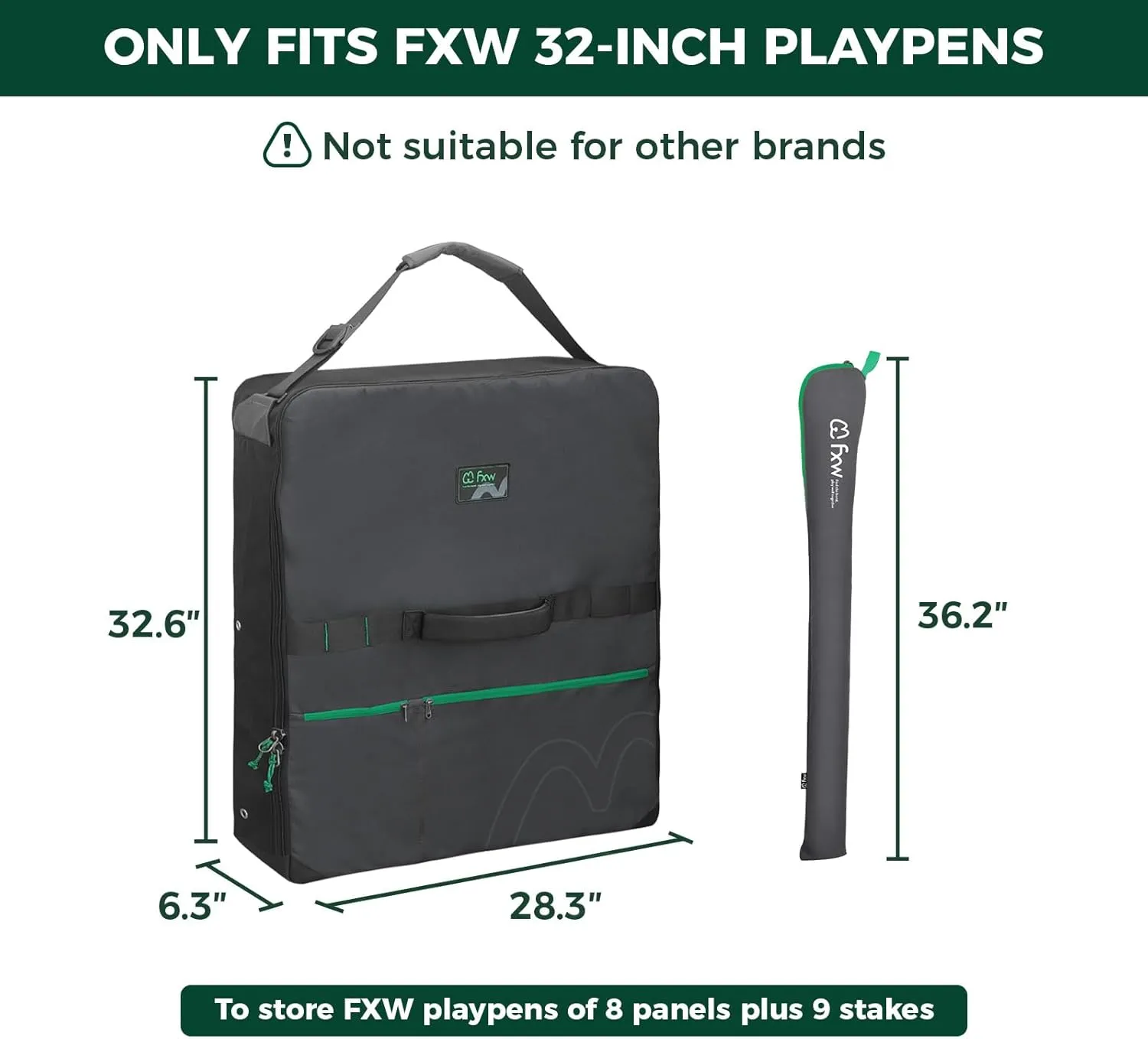 FXW Specialized Dog Playpen Storage Bag (Not Suitable for Other Brands), Designed for RV Trips, Fits 32" H 8 Panels and 9 StakesPatented