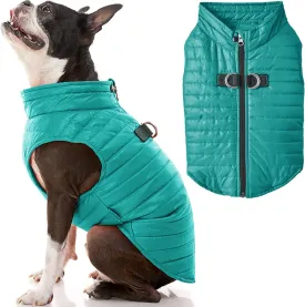 Gooby boys Classic Puffer Dog Vest, Turquoise, Large chest 20.75 US