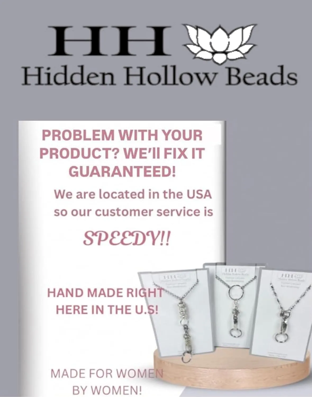 Hidden Hollow Beads Women's Beaded 6" Medical Alert ID Interchangeable Replacement Bracelet, Identification Vital info