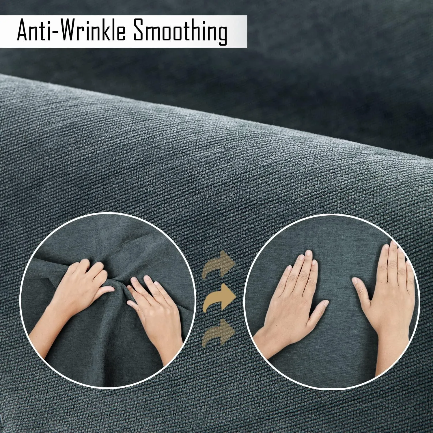 HOKIPO Premium Chenille Sofa Arm Cover, 2 Pcs, Dark Grey