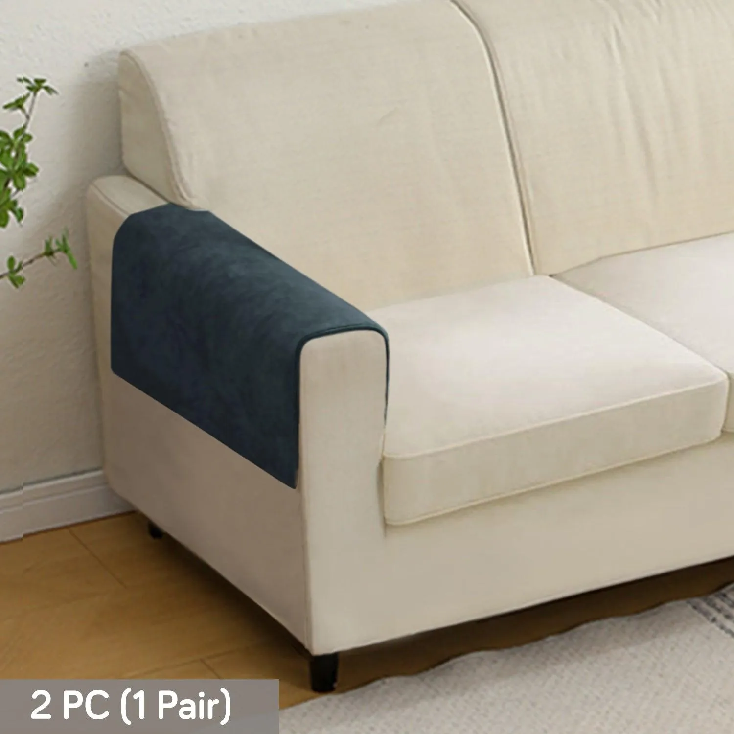 HOKIPO Premium Chenille Sofa Arm Cover, 2 Pcs, Dark Grey