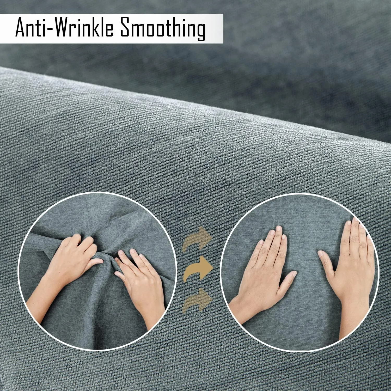 HOKIPO Premium Chenille Sofa Arm Cover, 2 Pcs, Grey
