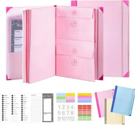 If I Die Binder - Life Organizer, Important Document Organizer, Expanding File Folder for Important Papers, Emergency Binder, Birth Certificates, Life Book Document (Pink)