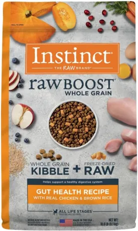Instinct Raw Boost Whole Grain Gut Health Chicken Dry Dog Food, 18 lb. Bag