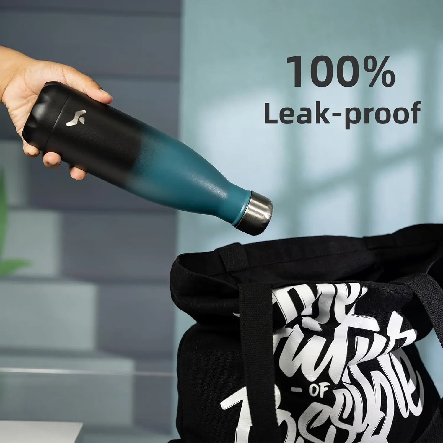 Insulated Water Bottles,17 oz Double Wall Stainless Steel Vacumm Metal Flask for Sports Travel,Indigo Black