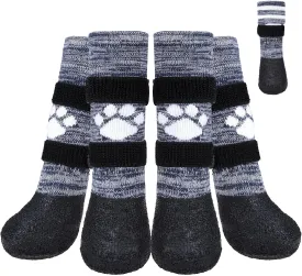 KOOLTAIL Anti Slip Dog Socks to Prevent Licking Paws for Hot/Clod Pavement,Waterproof Long Snow Dog Boots&Paw Protectors with Strap Traction Control for Hardwood Floor for Small Medium Large DogsXL