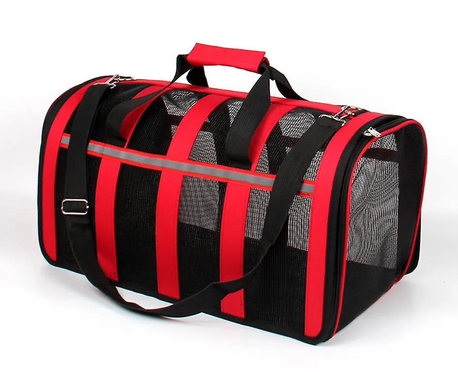 M 43*26*24cm red Portable pet outdoor mesh breathable backpack AZ15211