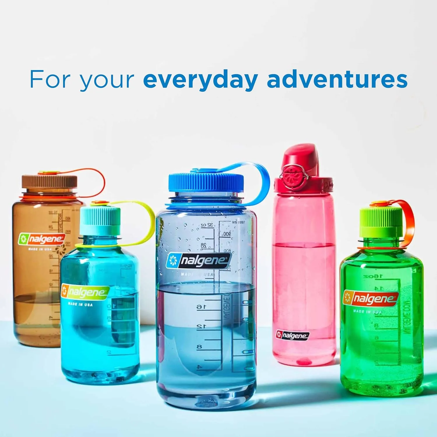 Nalgene Sustain Tritan BPA-Free Water Bottle Made with Material Derived from 50% Plastic Waste, 16 OZ, Wide Mouth, Cherry Blossom