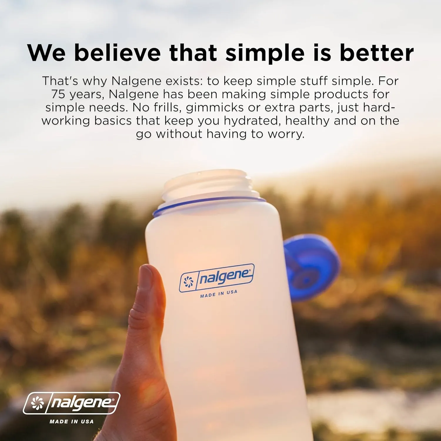 Nalgene Sustain Tritan BPA-Free Water Bottle Made with Material Derived from 50% Plastic Waste, 16 OZ, Wide Mouth, Cherry Blossom