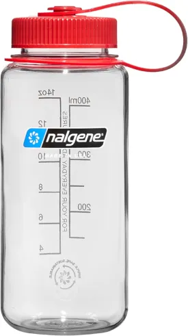 Nalgene Sustain Tritan BPA-Free Water Bottle Made with Material Derived from 50% Plastic Waste, 16 OZ, Wide Mouth, Clear