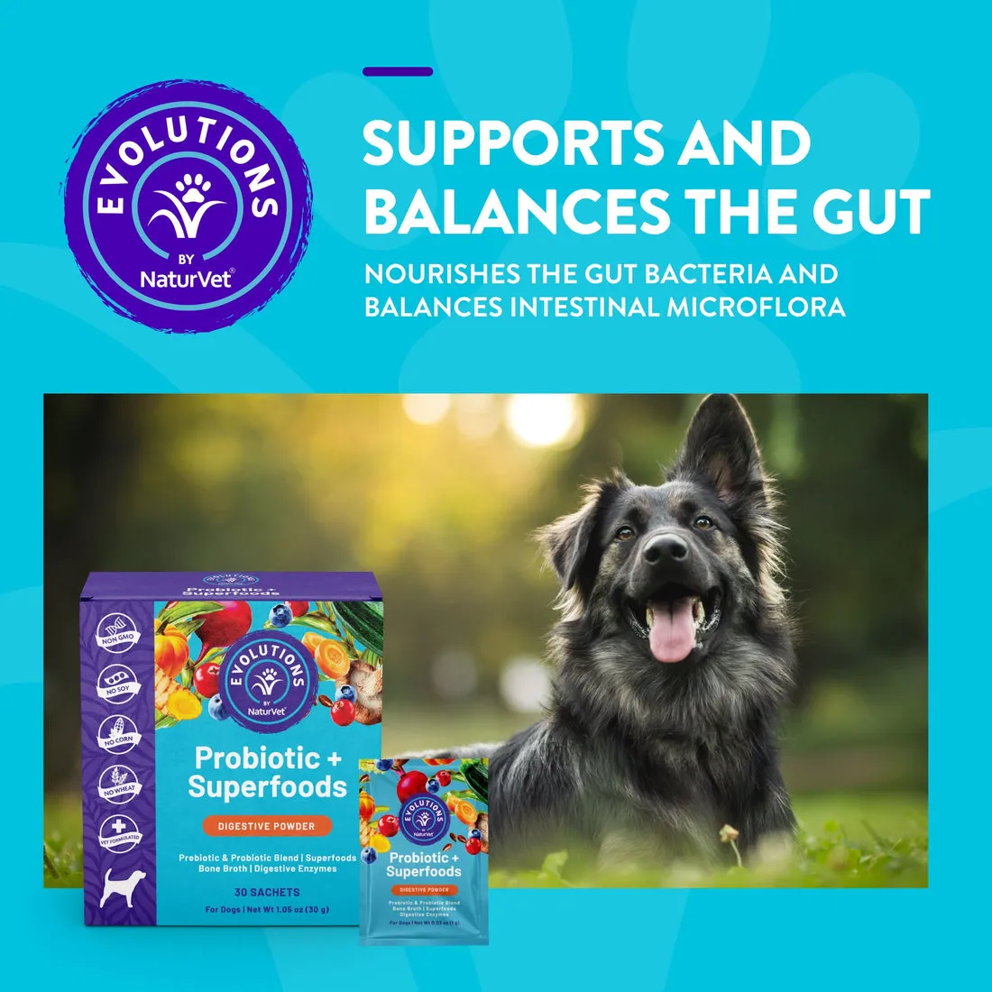 NaturVet Evolutions - Probiotic   Superfoods Sachet (30 Sachets)