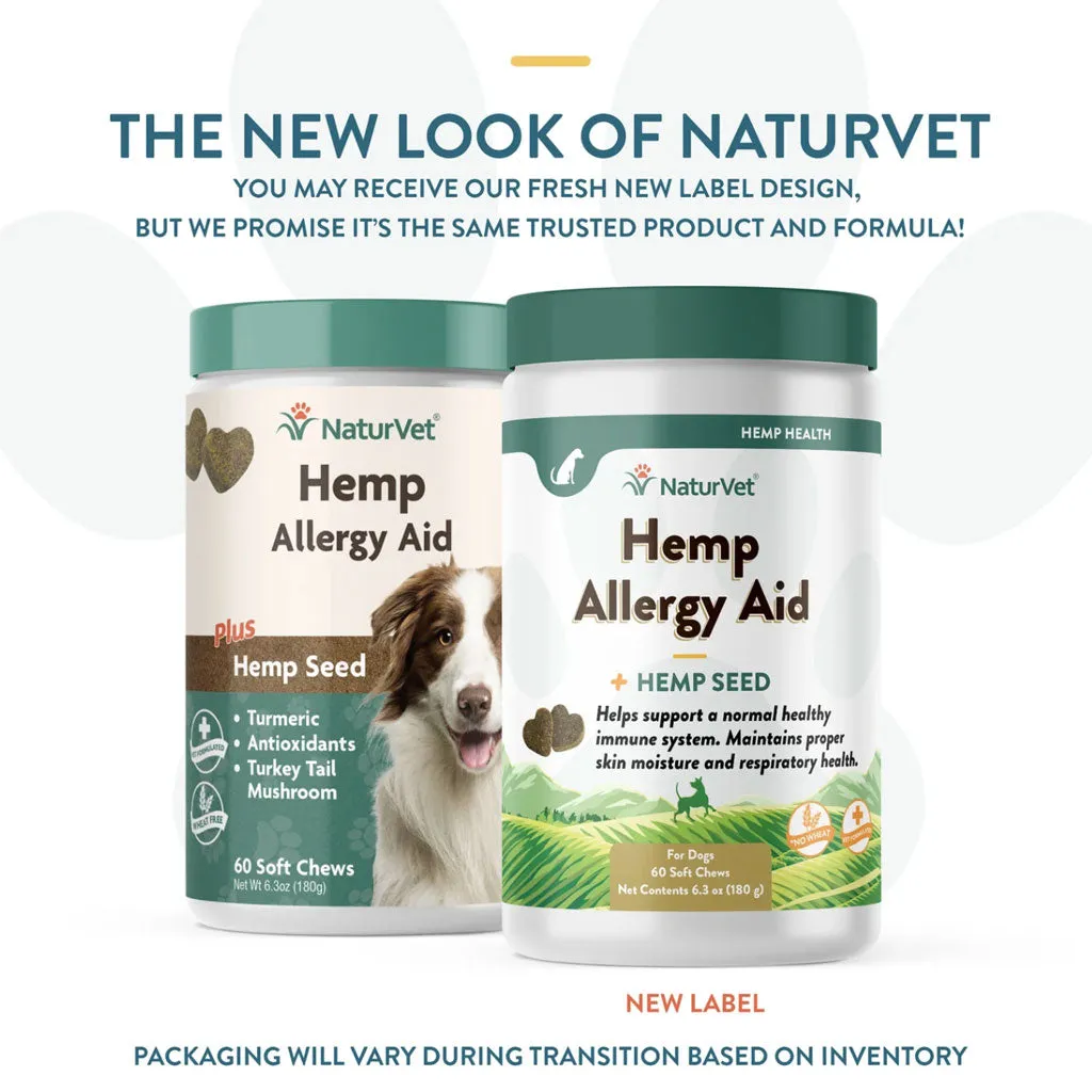 NaturVet Hemp Allergy Aid Hemp Seed Soft Chew for Dogs, 60 count