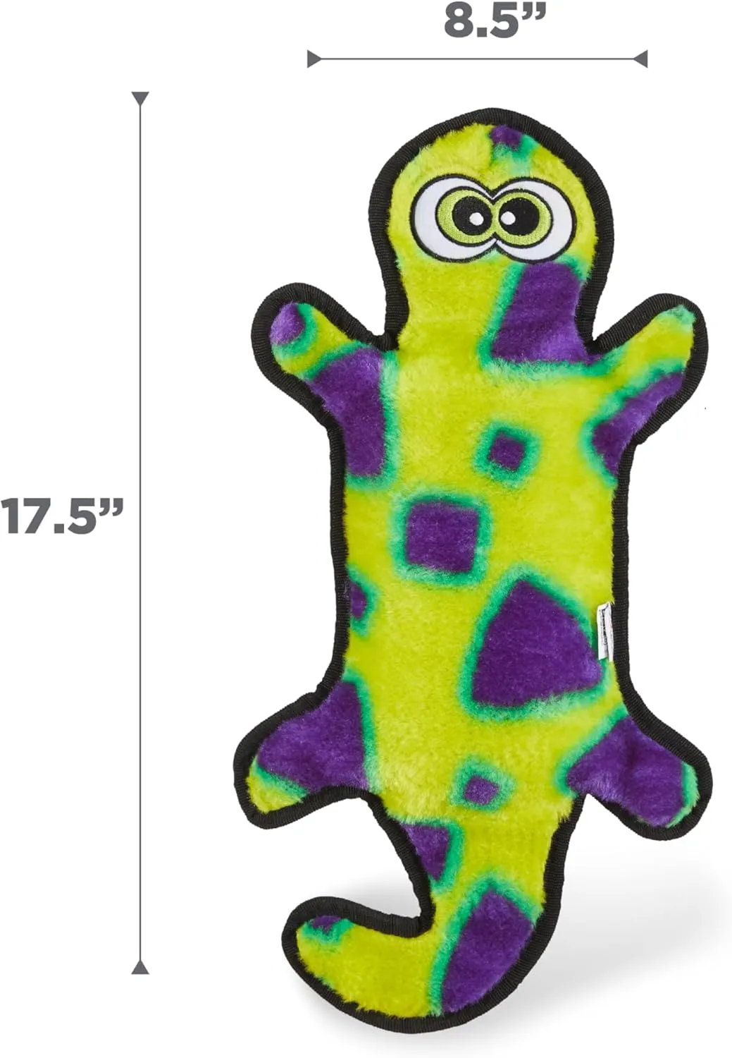 Outward Hound Durablez Stuffing-Free Squeaky Interactive Dog Toy, Tough Plush, Gecko, Green, Large