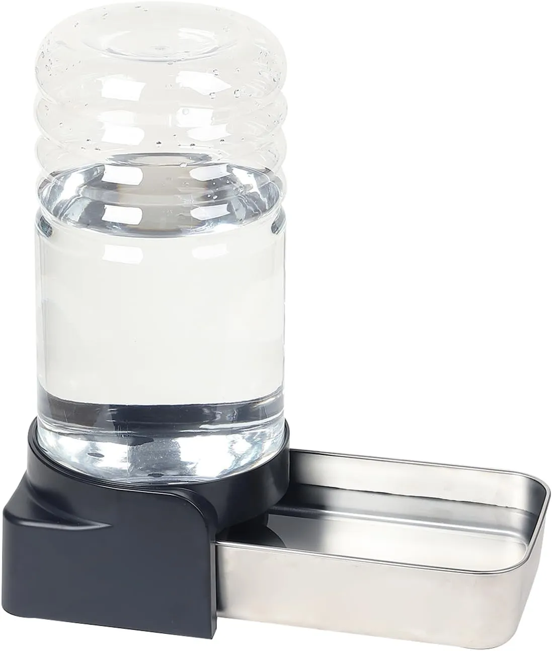 PAKEWAY Automatic Stainless Steel Pet Waterer, Gravity Water Bowl - 1.5 Gal/5.7L Large Capacity Dispenser for Cats & Small to Medium Dogs